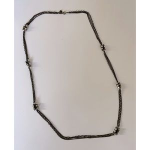 Bronze long necklace with “diamonds”
